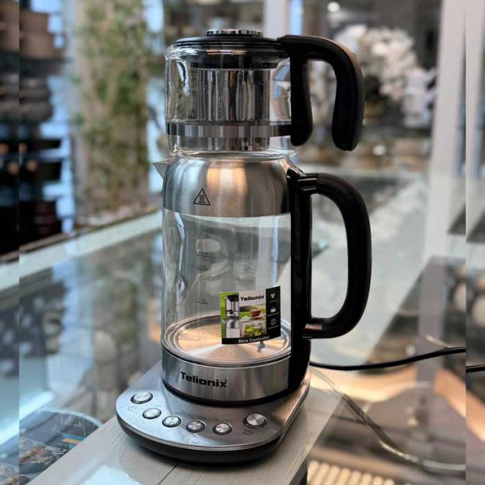 چای ساز تلیونیکس مدل TTM5003 ظرفیت 1.7 لیتر با کتری پیرکس